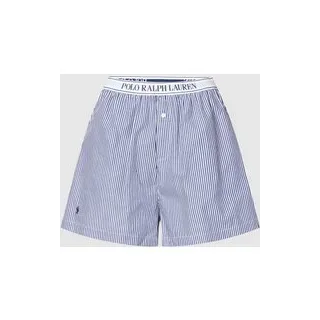 Pyjama-Shorts mit elastischem Logo-Bund, Marine, XL