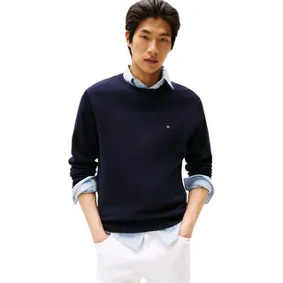 Tommy Hilfiger Herren, Pullover Essential Cotton Crew Neck aus Baumwolle, blau (desert sky), S,