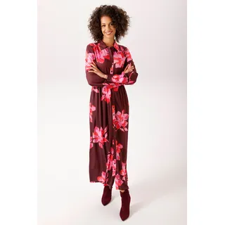 Aniston CASUAL Maxikleid Blumen Dunkelbordeaux/Rosa/Orange/Rot/Lila 40