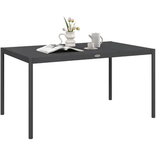 Outsunny Gartentisch Lamellendesign Pflegeleicht für 6 Personen