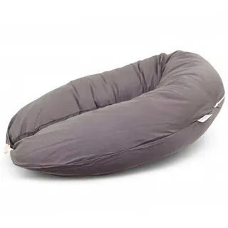 HOBEA-Germany Stillkissen 190 cm x 76 cm XXL Lagerungskissen Schwangerschaftskissen für Baby und Erwachsene Seitenschläferkissen Stillkissen mit Bezug aus Bio Baumwolle, Anthrazit