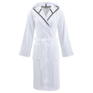 Carl Ross Unisex-Bademantel 41310, Midilänge, Walkfrottier, Kapuze, Gürtel, Midilänge weiß XS