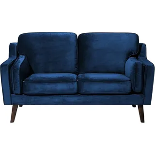 Beliani Sofa Samtstoff Dunkelblau Lokka