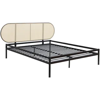 [en.casa] Metallbett Linköping 160 x 200 cm mit ovalem Kopfteil