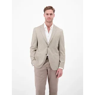 Jerseysakko LERROS "Leichter Jersey-Blazer mit bedrucktem Futter", Herren, Gr. 50, kitt, 82% Polyester, 11% Viskose, 7% Elasthan, Sakkos, Jersey mit Stretchanteil, bedrucktes Innenfutter, 2-Knopf-Design