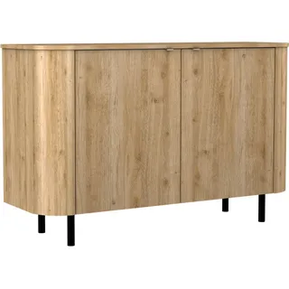 Home Affaire Sideboard Murano 131 x 83 x 43 cm Eiche Cadiz dekor / Beige