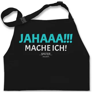 Shirtracer Kochschürze Ja mach ich aber nicht jetzt, (1-tlg), Kinder Lustige Witzige Schürze schwarz 47 cm x 62 cm