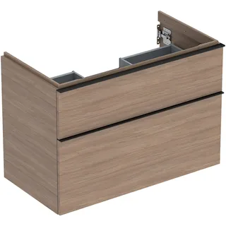 Geberit Waschtischunterschrank 2 Schubladen 88,8 x 61,5 x 47,6 cm Eiche/Braun