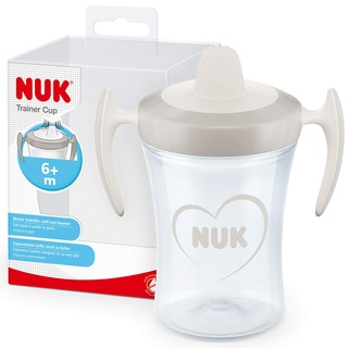 NUK Trainer Cup Trinklernbecher | auslaufsicherer Becher mit weichem Trinkschnabel & ergonomischen Griffen | 6+ Monate | BPA-frei | 230 ml | Herz (neutral)
