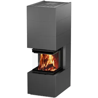 H&M Kaminbausatz Ready Uh 500/500 titan style 11Kw Kamineinsatz Kaminofen Holz