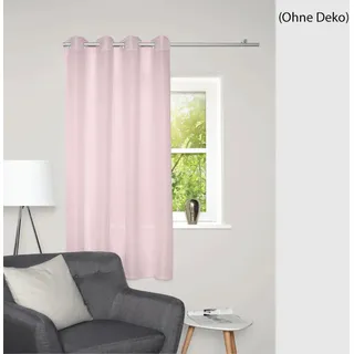 Ösenschal Benoga Rosa (175x135 cm), Blickdicht, Uni, Gardine, Ösenvorhang