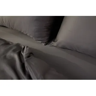 Emma Silken Satin Kopfkissenbezug | Dunkelgrau | 80x80cm