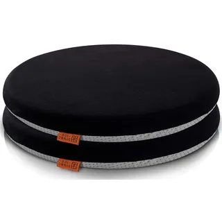 Elzusha – Bequeme Sitzkissen-Set für Esszimmerstühle, aus Memory-Schaum, rutschfest, waschbar - Schwarz