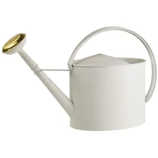 Videx Gießkanne aus Metall, weiß-Gold, H: 32 x L: 53 cm, ca. 8 l, mit Gießkopf (Brause)