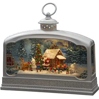 Konstsmide LED Wasserlaterne Santa mit Tieren Weiß
