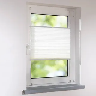 Plissee Faltstore verspannt - Klemmfix UNIVERSAL Faltrollo auf Maß ohne Bohren - 68 x 190 cm - weiß