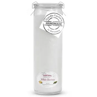 Landshop24 Duftkerze Candle-Factory Duftkerze aus Stearin im Weckglas Big Jumbo (Duft "White Christmas), brennt bis zu 100h