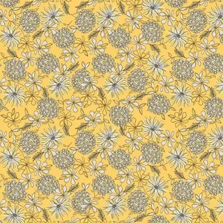 Mank Tischdecke Airlaid Hilde in Gelb-Schwarz, 80 x 80 cm, 20 Stück - Mitteldecke Herbst Blumen Gräser