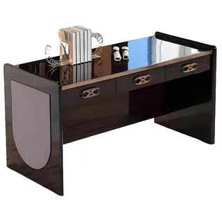 Xlmoebel Sekretär Schreibtisch aus hochglänzendem Metall mit modernem Design (1 St., Bürotisch), Hergestellt in Europa schwarz
