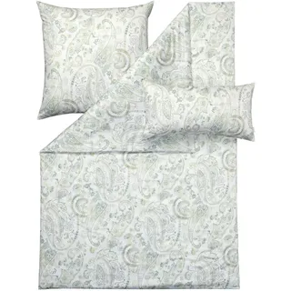 ESTELLA Mako-Satin Bettwäsche Yura grün 1 Bettbezug 135 x 200 cm + 1 Kissenbezug 80 x 80 cm