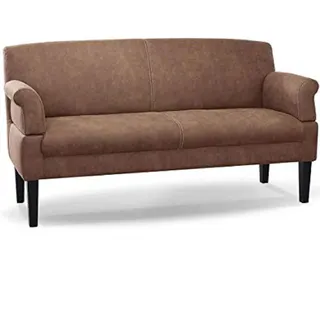Cavadore Sitzbank Malm Mikrofaser Hellbraun 182 x 97 x 78 cm