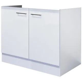 Flex-Well Unterschrank Spülenunterschrank 100 x 0 x 0 cm Weiß