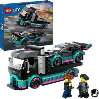 LEGO City 60406 Autotransporter mit Rennwagen Bausteine, Mehrfarbig