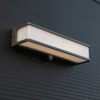 Lutec Außenwandleuchte Aluminium 9,0 cm inkl. Bewegungsmelder grau