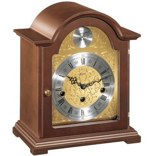 Hermle Uhrenmanufaktur Tischuhr, Holz, Braun, 25,5cm x 21,5cm x 14cm