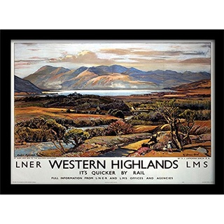 Pyramid International Western Highlands (2) Gerahmter Kunstdruck Kuriositäten, Mehrfarbig, 30 x 40 x 1,3 cm