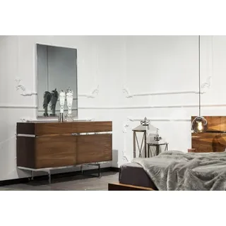Xlmoebel Kommode Elegantes Sideboard mit Spiegel und braunem Regalset (Sideboard mit Spiegel und Regalset, 1 St., Kommode + Spiegel), Hergestellt in Europa braun