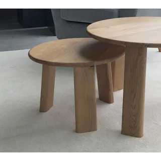 Main Möbel Couchtisch Beistelltisch 50cm 'Oslo' Wildeiche massiv geölt beige
