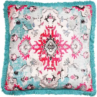 Mandala Life ART Meditationskissenbezug - 65 cm mit Fransen - Quadratisch bedruckter Boho Chic Bodenkissenbezug aus Baumwolle