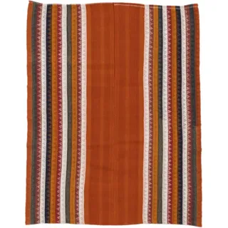 Nain Trading Orientteppich Kelim Fars Antik 140x180 Handgewebter Orientteppich / Perserteppich, rechteckig, Höhe: 5 mm rot