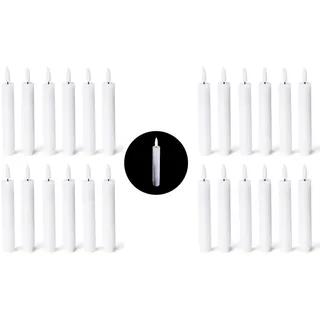 Novaliv, LED Kerzen, 24er Set Stabkerze LED - Stabkerze aus Echtwachs bewegliche Flamme Timer - 12,5cm Höhe für 2,2cm (24x)