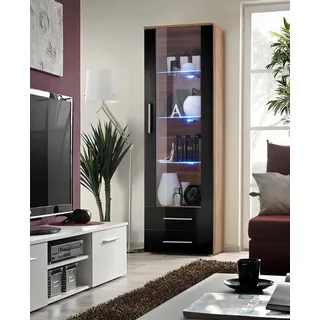 Xlmoebel Wohnwand Designer Vitrine für modernes Wohnzimmer in Luxus-Optik, (1-St), Made in Europa braun