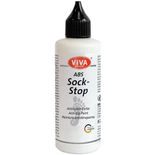 Viva Decor ABS Sock Stop 82 ml - Weiß - Flüssige Anti-Rutsch-Beschichtung für Socken, vielseitig einsetzbar auf Wolle, Filz, Teppichen und Textilien - Sock Stopper Flüssig für sicheren Halt