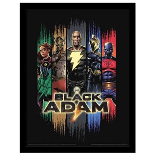 Pyramid International DC Comics Black Adam Poster, gerahmt, Sammler-Edition (Justice Society Design), Film-Poster, 30 x 40 cm, offizielles Lizenzprodukt