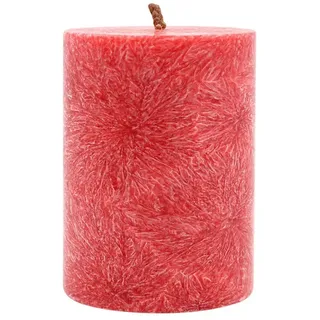Stumpenkerze aus Stearin, Rot, 50/65 mm, 100% pflanzlicher Wachs, KERZENFARM HAHN, Brenndauer ca. 15h