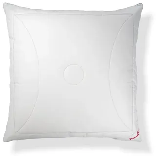 Paradies Kopfkissen Softy Top Duett Plus, Kissen mit zusätzlicher Außenhülle, Füllung: 100% Polyester, Bezug: 100% Baumwolle, Seitenschläfer, Rückenschläfer, Kopfkissen 80 x 80, Kissen mit separat waschbarer Außenhülle 80 cm x 80 cm