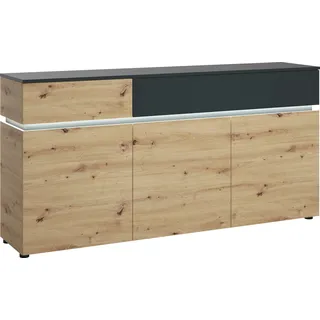 Home Affaire Sideboard Luci 181 x 90 x 40 cm Eiche Artisan / Grau
