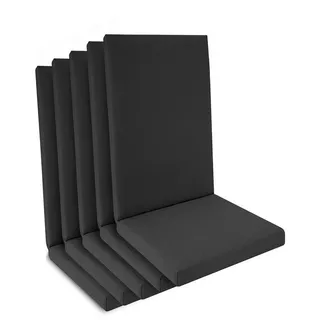 Beautissu Hochlehnerauflage 5er Set Hochlehner Auflage wasserdicht 100x50x5,5cm Anthrazit, UV-beständig Bequem Pflegeleicht Waschbar Sitzkissen Gartenstuhl grau