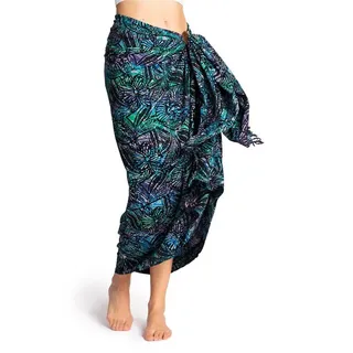 PANASIAM Sarong Pareo Tuch aus blickdichter Viskose in dunklen Farben - Strandtuch, Viskose, Wickelrock Strandkleid Bikini Wrap oder Schal für Damen & Herren bunt