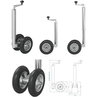 PRO PLUS Stützrad Zwillingsstützrad 48 mm mit PU-Reifen 550 x 770 mm