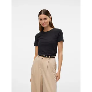 Vero Moda Kurzarmshirt VERO MODA "VMLULU SS TOP JRS GA NOOS", Damen, Gr. XS, schwarz, Jersey, Obermaterial: 95% Baumwolle, 5% Elasthan, unifarben, normal, Rundhals, Shirts