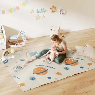 Weltraum-spielmatte Für Kinder Von 0 Bis 6 Jahren Mit Wasserfester, Mehrfarbiger Xpe-oberfläche, 196 X 176 X 1,5 Cm