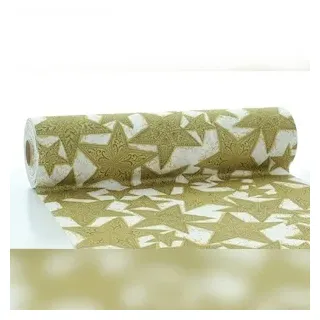 Sovie Horeca Tischläufer Gitte in Gold-Schwarz aus Linclass® Airlaid, 40 cm x 24 m, 1 Stück - Weihnachten, Xmas