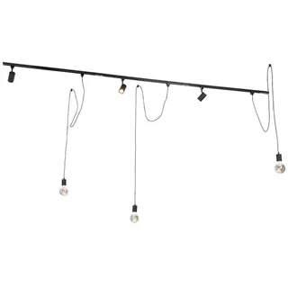 QAZQA Iconic Cavalux Jeana 3-flg. schwarz/Aluminium