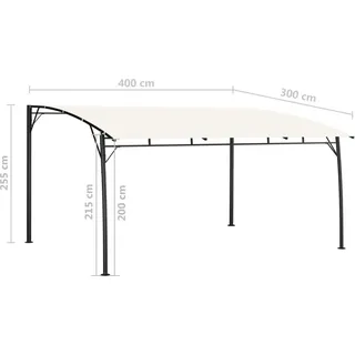 vidaXL Gartenpavillon 1,73 x 3 m Beige/Schwarz/Weiß