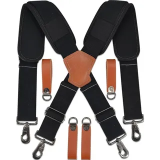 LuxusKollektion Werkzeugtasche Werkzeuggürtel-Hosenträger Leder Herren gepolstert bunt
